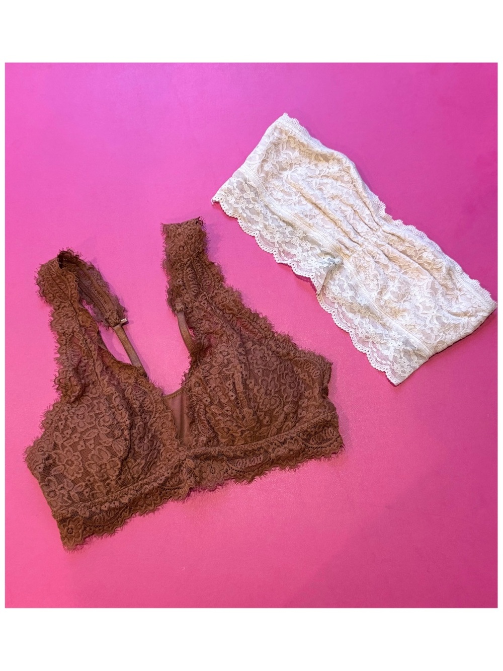 AERIE Bralette Set of 2 Size Small Lace Convertible Strap + Bandeau Aerie for AE